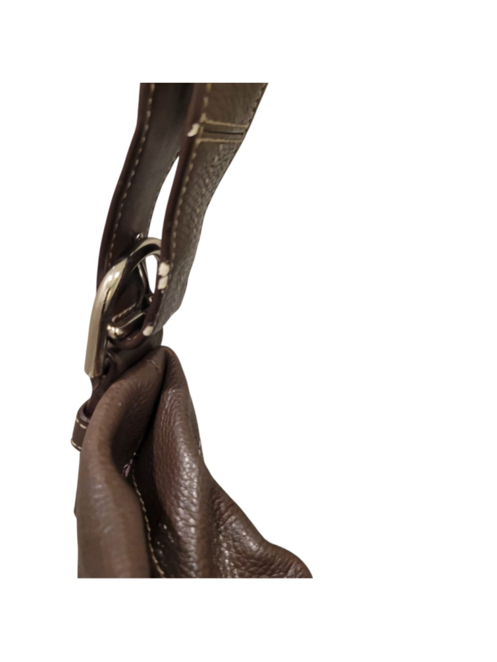 Coach F15064 Women's Brown Leather Duffle Hobo Convertible Shoulder Bag Purse - Picture 8 of 13